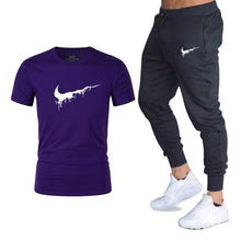 Load image into Gallery viewer, Mens sportswear two pieces sets T shirt+pant