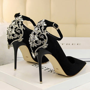 High heel Sexy Ankle strap Sandal crystal Glitter shoes