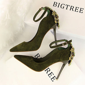 High heel Sexy Ankle strap Sandal crystal Glitter shoes