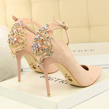 Load image into Gallery viewer, High heel Sexy Ankle strap Sandal crystal Glitter shoes