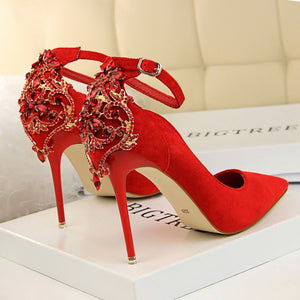 High heel Sexy Ankle strap Sandal crystal Glitter shoes