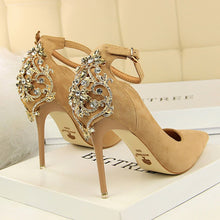 Load image into Gallery viewer, High heel Sexy Ankle strap Sandal crystal Glitter shoes